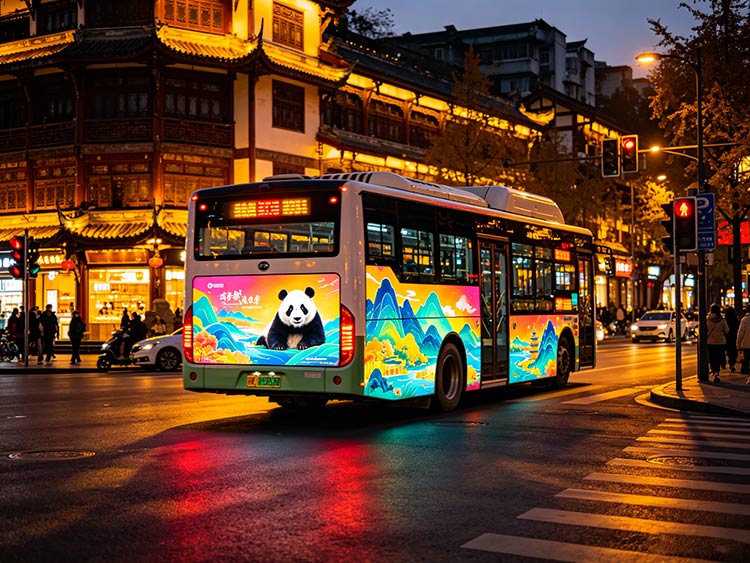 從固定地標(biāo)到流動(dòng)風(fēng)景：成都公交全彩尾屏如何打造&ldquo;移動(dòng)的城市名片&rdquo; | 成都戶外全彩屏